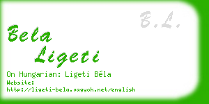 bela ligeti business card